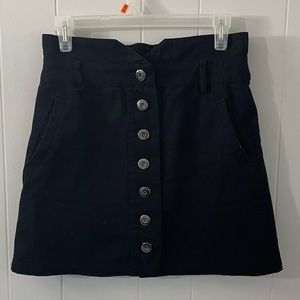 High Waist Black Skirt